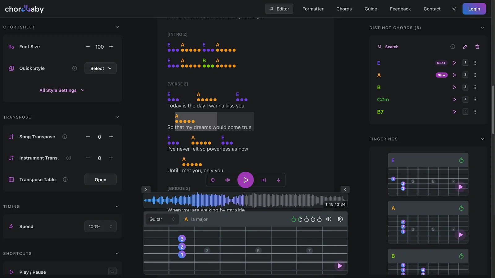 ChordBaby application interface preview